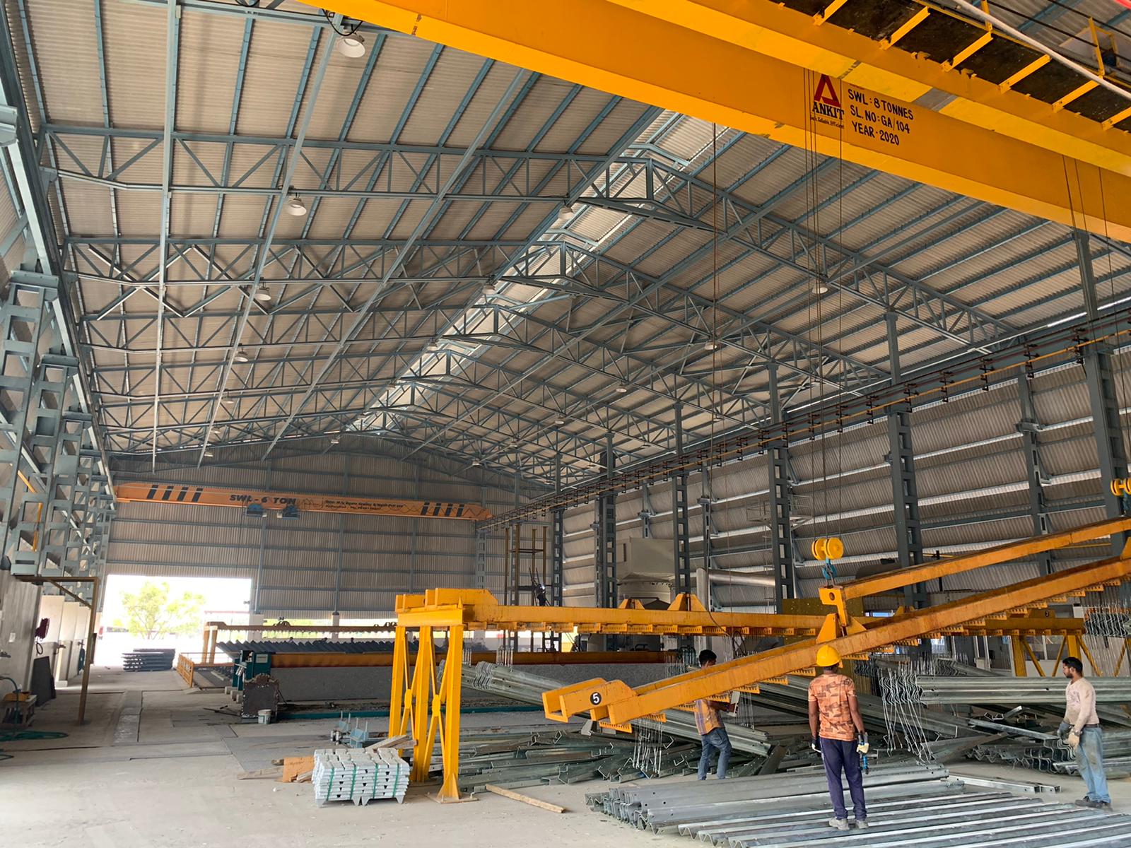 Galvanizing plant steel portal joint